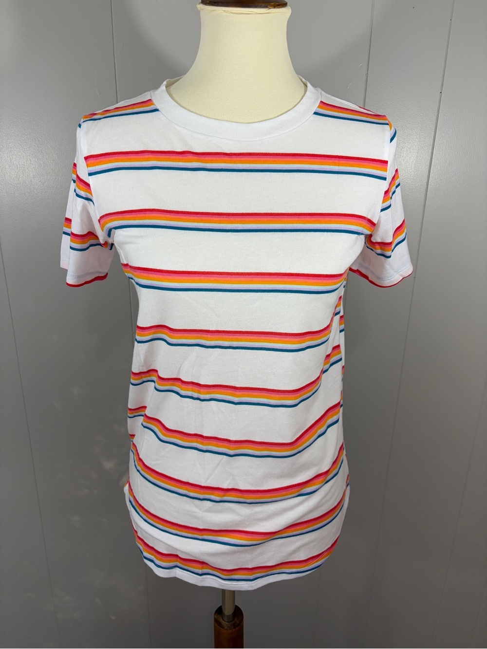 PINK multicolor stripe tshirt